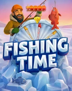 Pemandangan musim dingin yang tenang dalam permainan slot Fishing Time